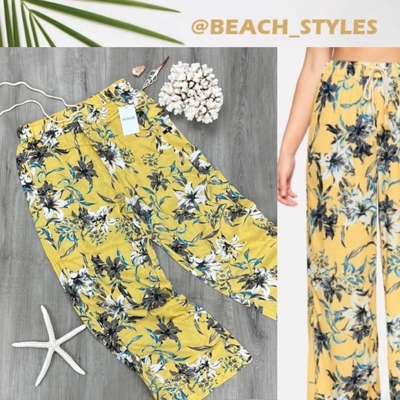 🔆HURLEY🔆SOLANA WIDE LEG BEACH PANTS - Picture 1 of 12
